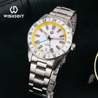 Wishdoit Watches Round Affordable Ocean Edge GMT Swiss RONDA movement Quartz Diver Watch|316L Stainless Steel|Yellow Dive