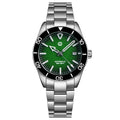 Wishdoit Watches Round Affordable aqua storm Automatic diver watch with 3D luminous needles ceramic bezel |316L Stainless Steel|green,WSD9017:AE,