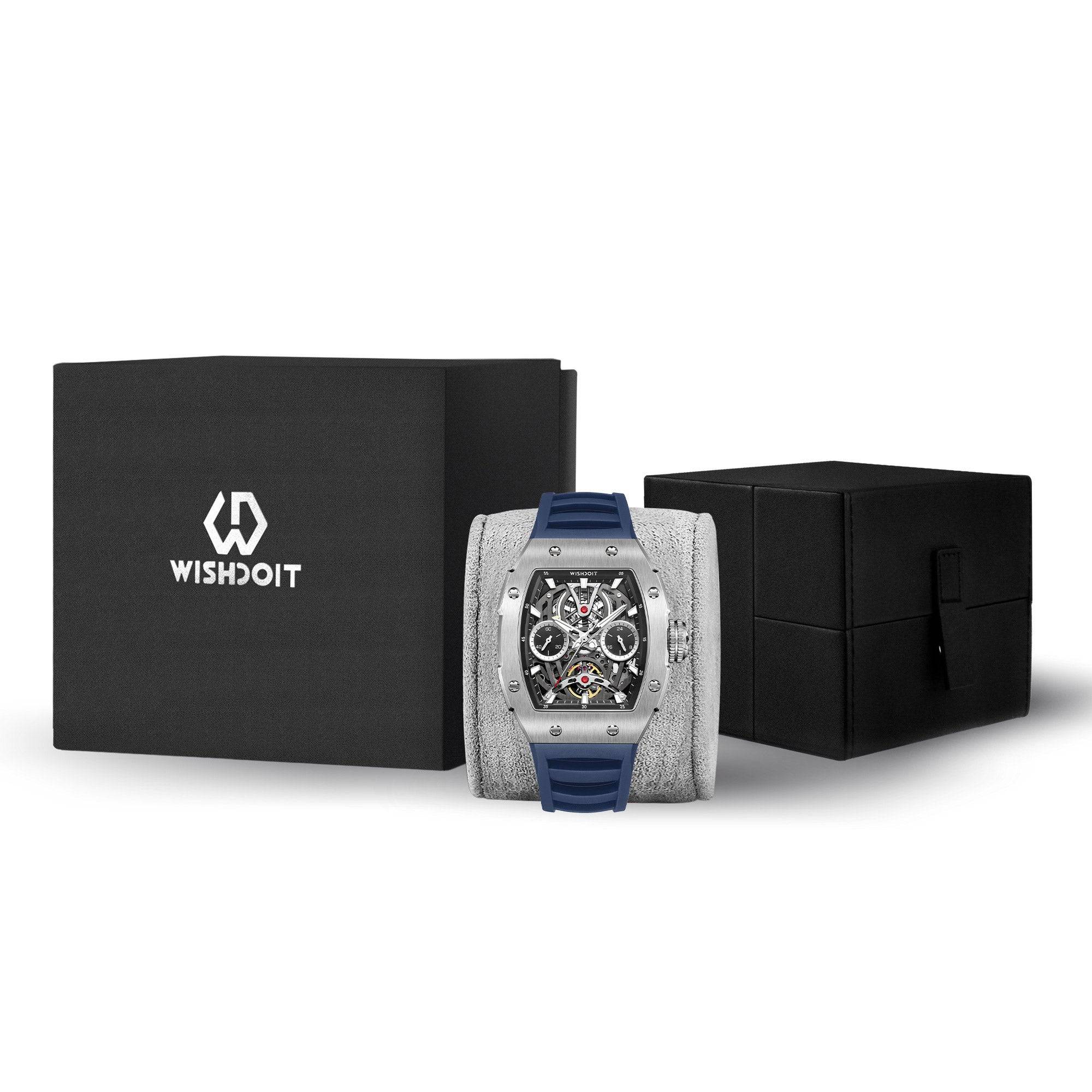 Best Mens Mechanical Watch Pioneer Automatic Silver Blue Watch | Wishdoit