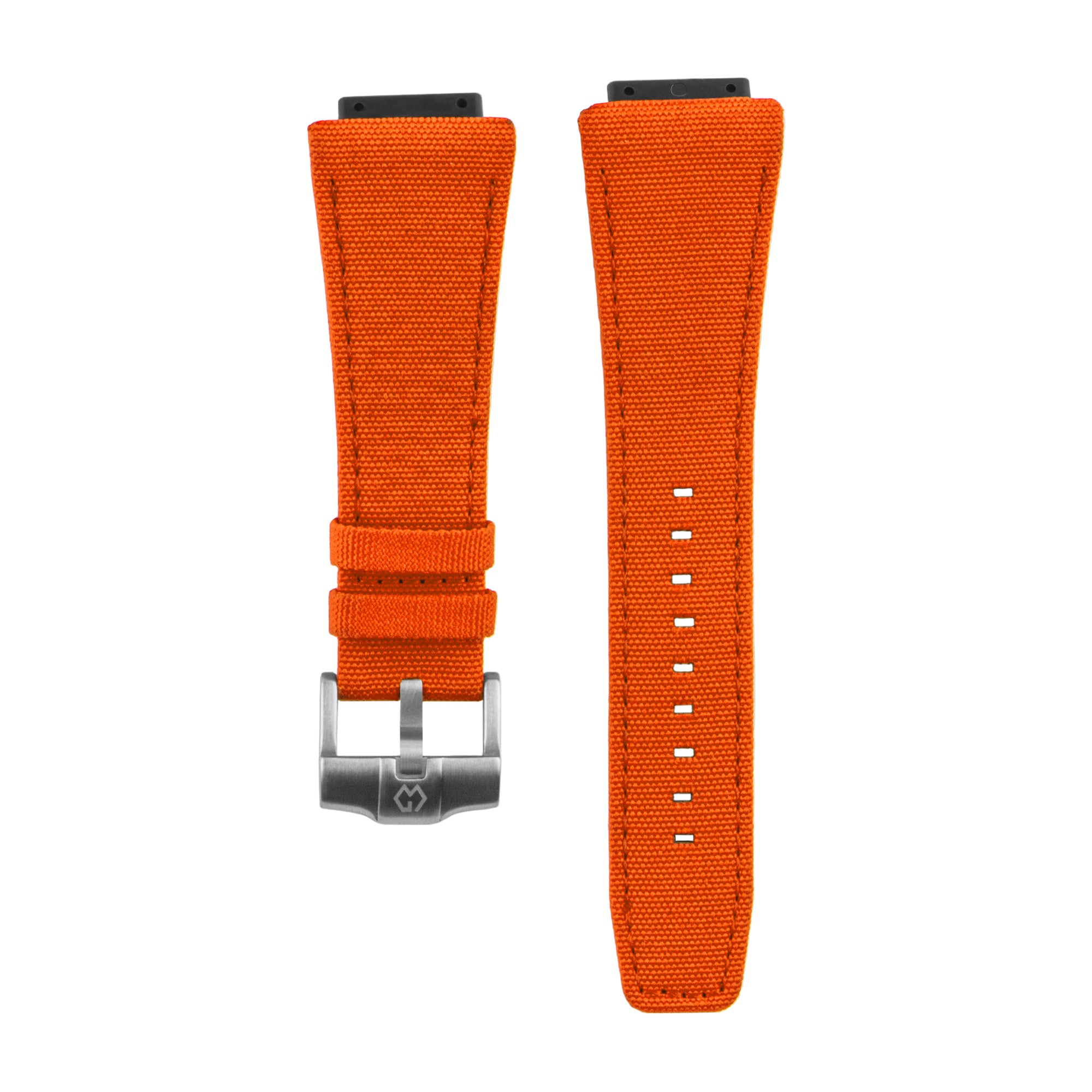 Nylon Leather Watch Strap Orange 21cm | Wishdoit Watches