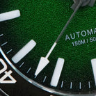 Wishdoit Watches Round Affordable aqua storm Automatic diver watch with 3D luminous needles ceramic bezel |316L Stainless Steel|green