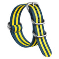 22mm NATO Canvas Watch Strap | Yellow Blue Wishdoit Watches