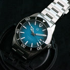 Wishdoit Watches Round Affordable aqua storm Automatic diver watch with 3D luminous needles ceramic bezel |316L Stainless Steel|light blue