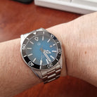 Wishdoit Watches Round Affordable aqua storm Automatic diver watch with 3D luminous needles ceramic bezel |316L Stainless Steel|light blue