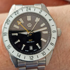 Wishdoit Watches Round Affordable Ocean Edge GMT Swiss RONDA movement Quartz Diver Watch|316L Stainless Steel|All black Dive