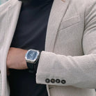 Wishdoit Watches Tonneau Affordable Best Men Hourglass Chronograph Skeleton| Fluorine Rubber Watch Strap|Silvery(Black Strap)