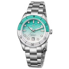 Wishdoit Watches Round Affordable tidewave Automatic diver watch with gradient wave | 316L Stainless Steel|green