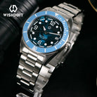 Wishdoit Watches Round Affordable AquaVolt Dive Automatic Bright Lume Mechanical Dive Watch|316L Stainless Steel|Blue Watch