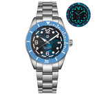 Wishdoit Watches Round Affordable AquaVolt Dive Automatic Bright Lume Mechanical Dive Watch|316L Stainless Steel|Blue Watch