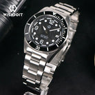Wishdoit Watches Round Affordable AquaVolt Dive Automatic Bright Lume Mechanical Dive Watch|316L Stainless Steel|Black Watch