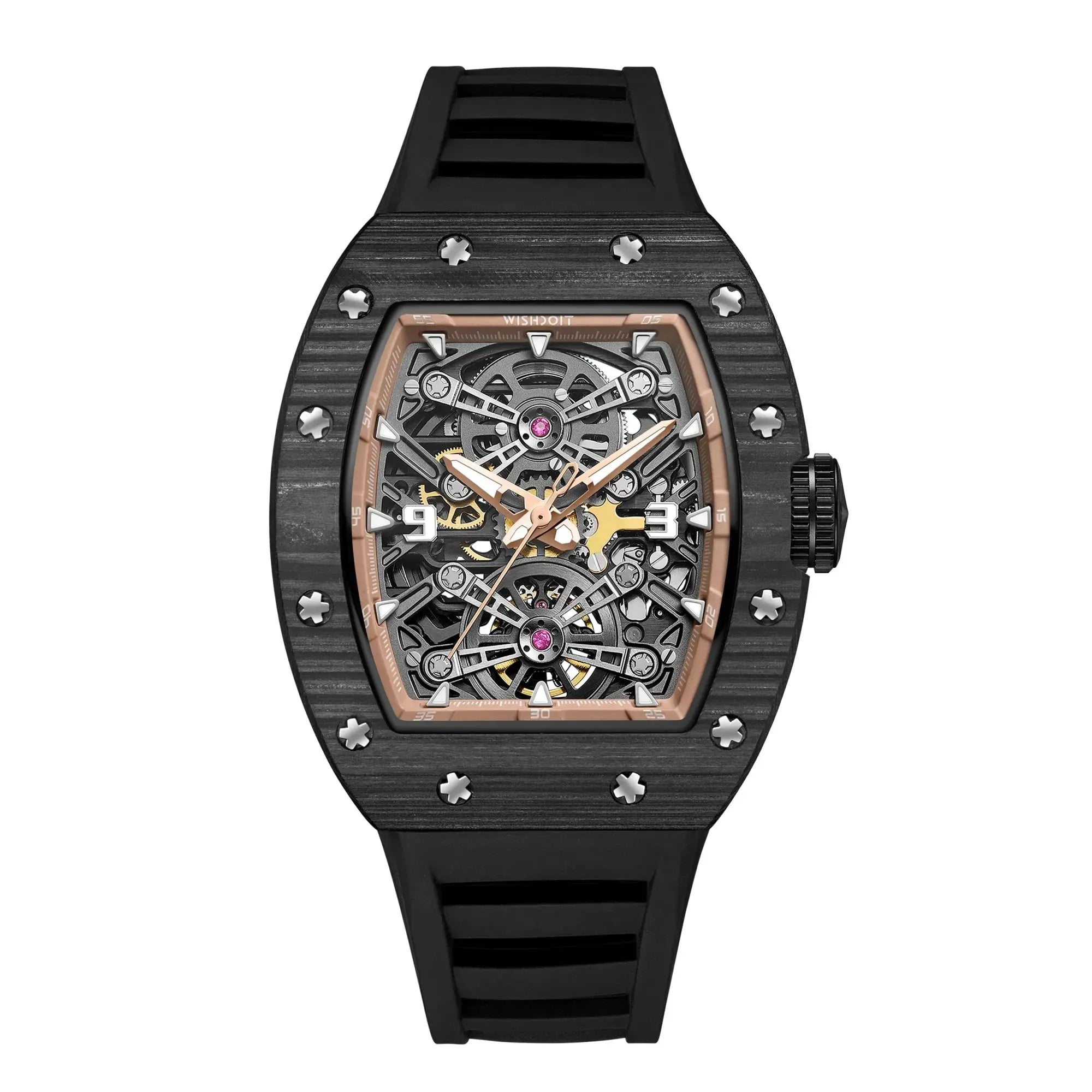 Forged Carbon Lume Skeleton Mechanical Watch – Captain Kidd Forged Carbon Lume Skeleton Mechanical Watch – Captain Kidd