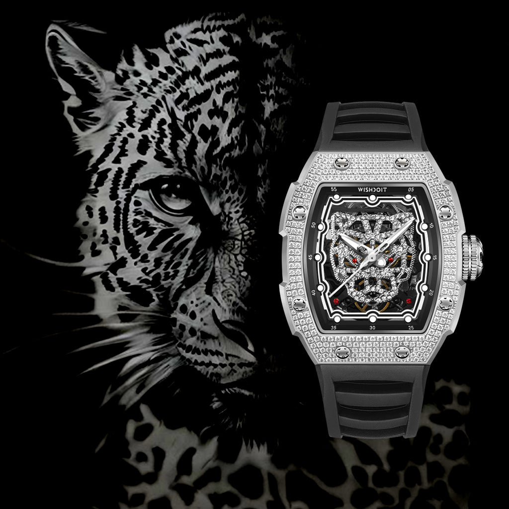 Shop Iced out Mechanical Watches For Men - Snow Leopard | Wishdoit