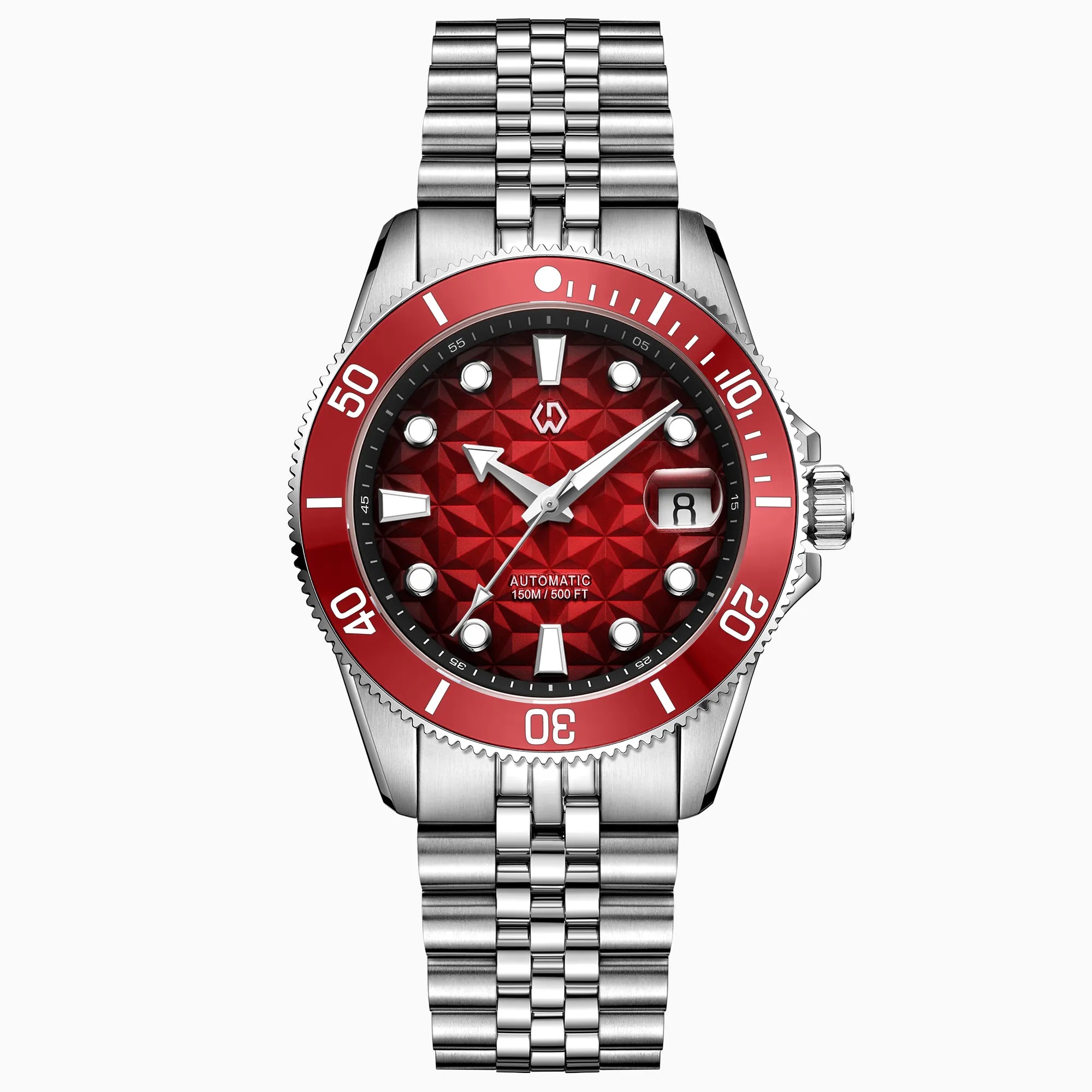 Discover the Nereus Facet automatic diver watch, inspired by underwater light. Featuring a geometric dial, 3D luminous, and 150M ATM with H.K PT5000 Movement,WSD9027:AC,