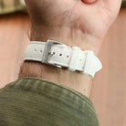 New White Fluoro Rubber Dive Watch Strap 20mm for Divers wishdoit watches