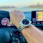 Wishdoit Watches Round Affordable Ocean Edge GMT Swiss RONDA movement Quartz Diver Watch|316L Stainless Steel|All black Dive