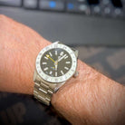 Wishdoit Watches Round Affordable Ocean Edge GMT Swiss RONDA movement Quartz Diver Watch|316L Stainless Steel|All black Dive