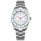 Wishdoit Watches Round Affordable Ocean Edge GMT Swiss RONDA movement Quartz Diver Watch|316L Stainless Steel|Light Blue Dive