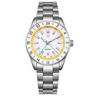 Wishdoit Watches Round Affordable Ocean Edge GMT Swiss RONDA movement Quartz Diver Watch|316L Stainless Steel|Yellow Dive