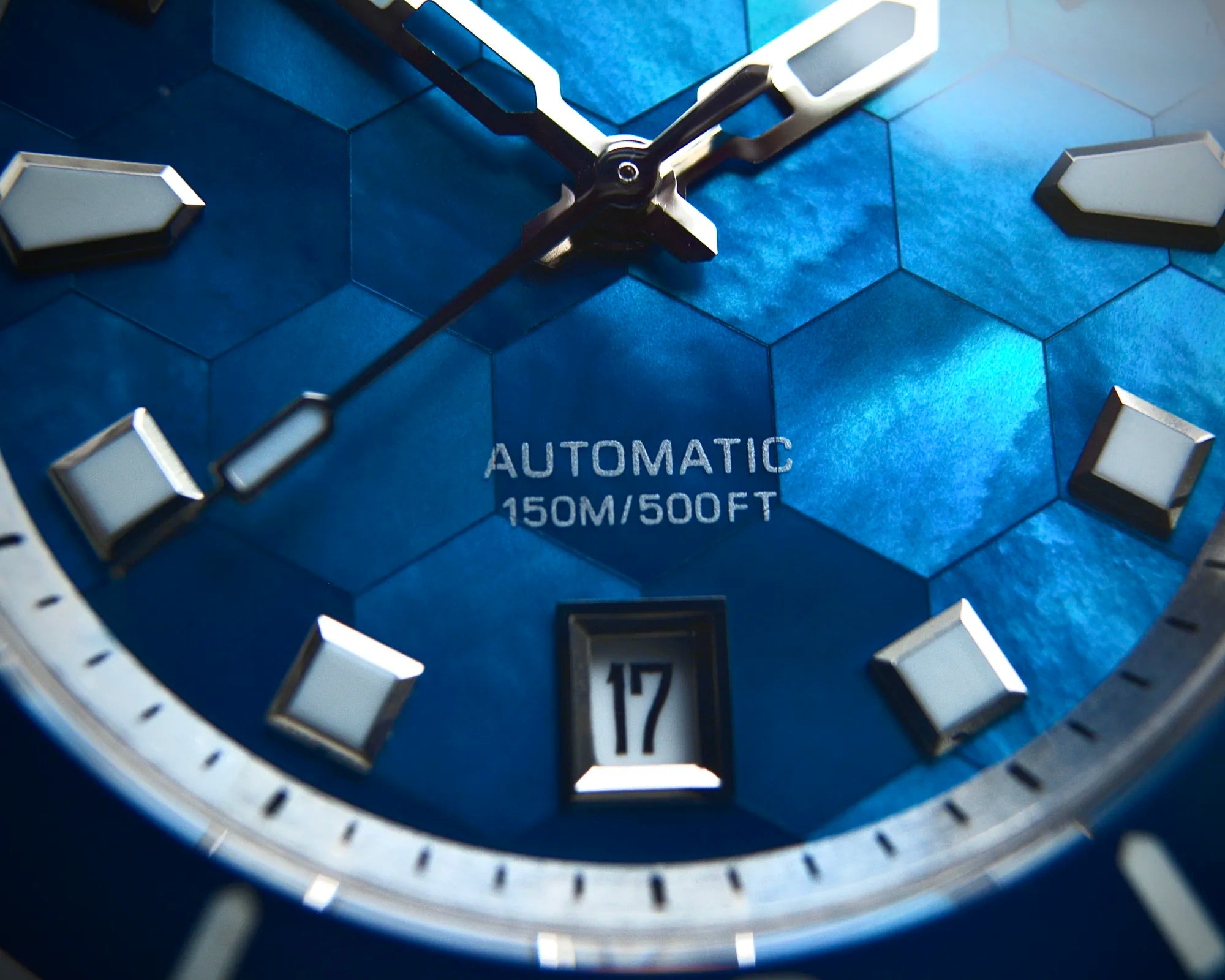 Wishdoit Watches Round Affordable Triton Prism Automatic Diver Iridescent Ocean Edition Mechanical Dive Watch|316L Stainless Steel|Ocean Blue 