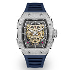 Shop Iced out Mechanical Watches For Men -Gold Snow Leopard Blue | Wishdoit
