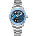 Wishdoit Watches Round Affordable AquaVolt Dive Automatic Bright Lume Mechanical Dive Watch|316L Stainless Steel|Blue Watch,WSD9026:AB,