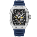 Diamond-encrusted skeleton mechanical watch with blue rubber strap,WSD9912-H:EBA,WSD9912-H:EB,WSD9912-H:EC,WSD9912-H:ED,