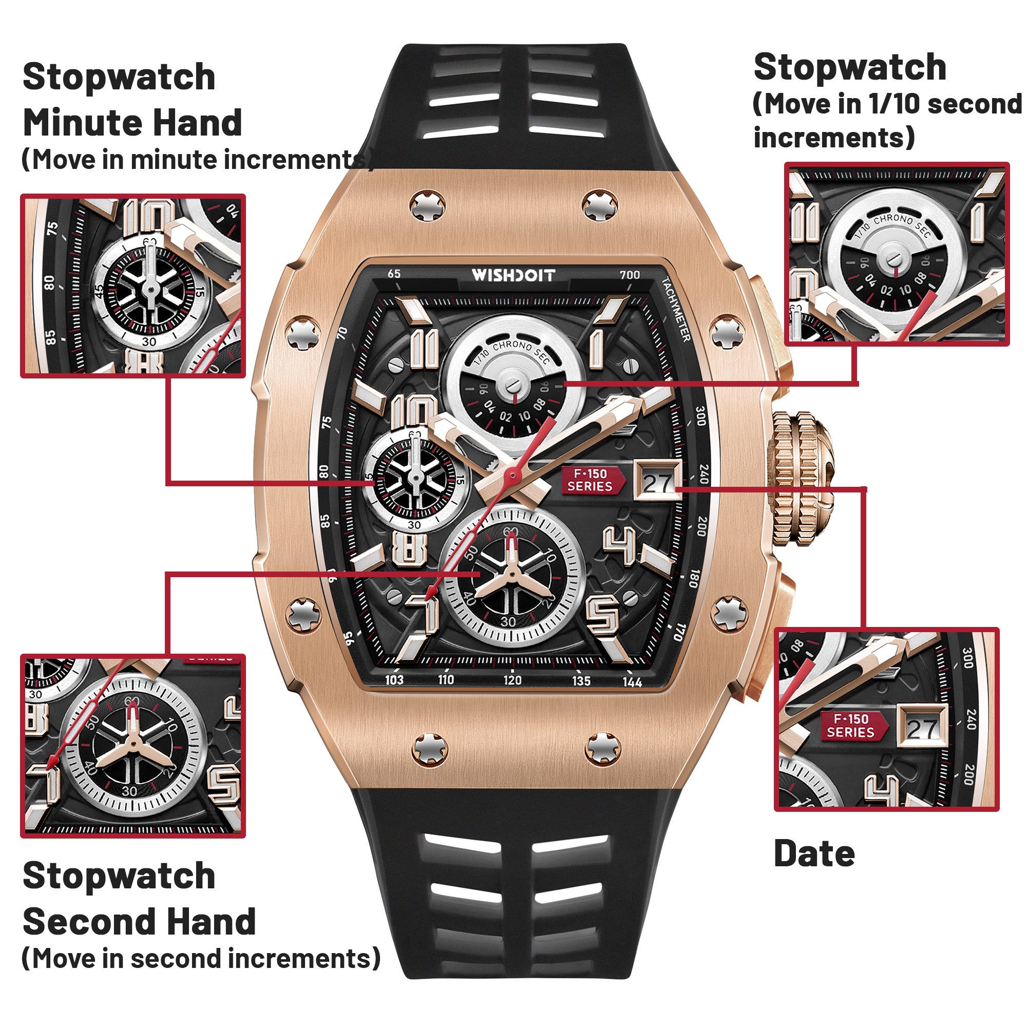 Racing F-150 Chronograph Quartz watches Gold | Wishdoit