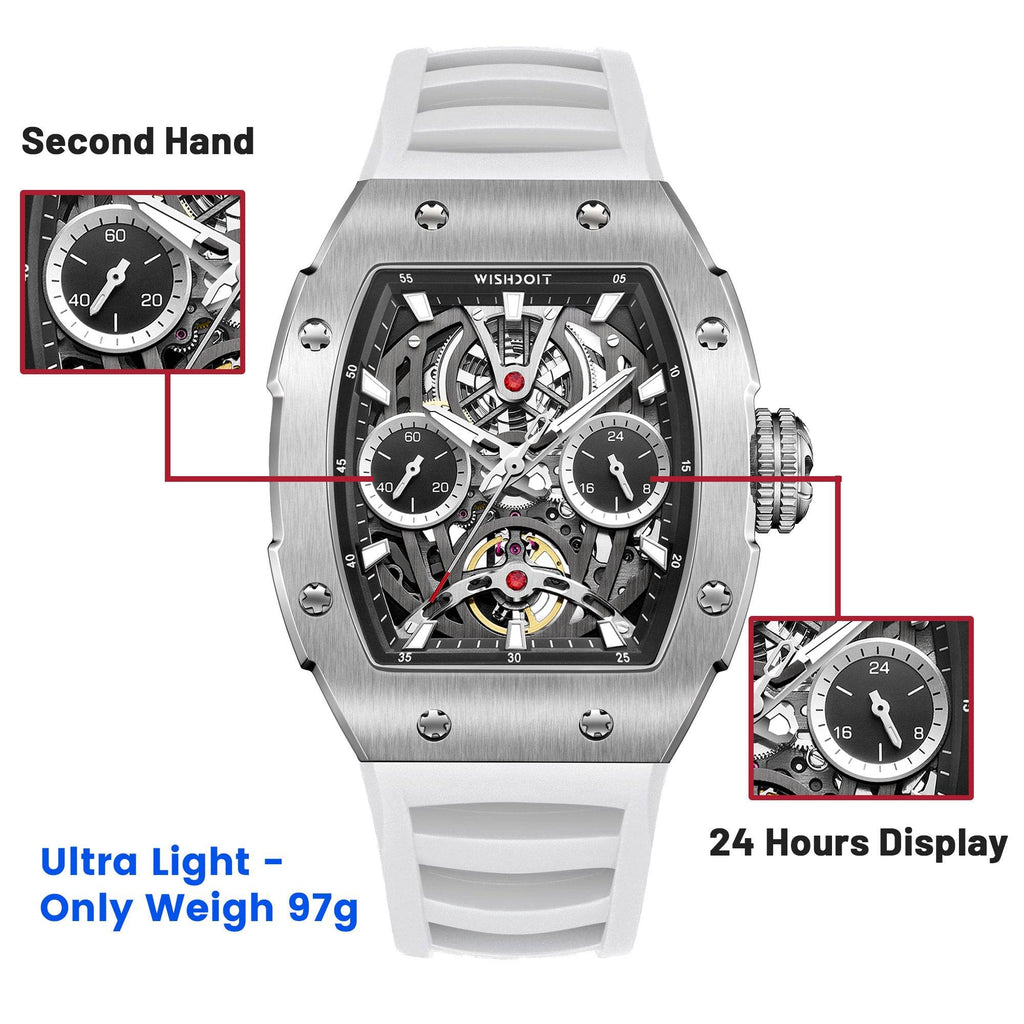 Best Mens Mechanical Watch Pioneer Automatic Silver White Watch | Wishdoit