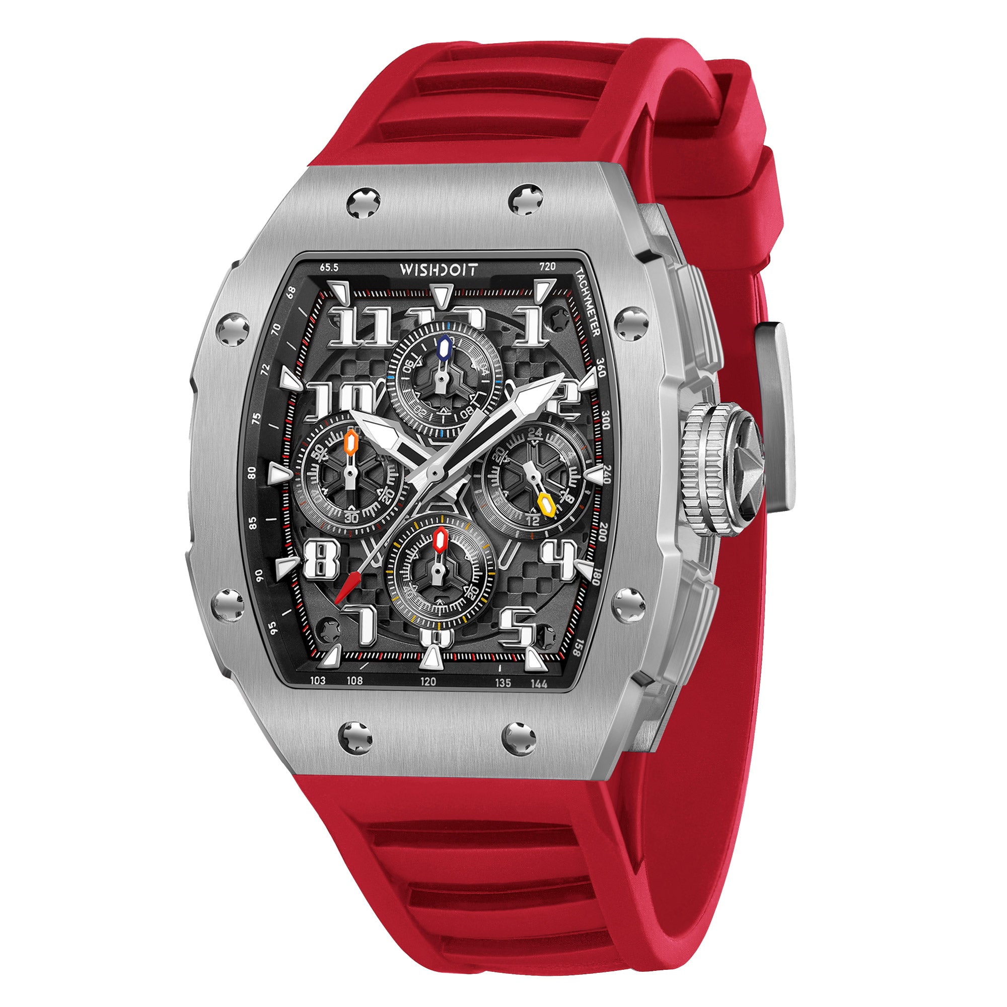 Racing GT 2.0 Chronograph Quartz Watch - Silver Red | Wishdoit Watches