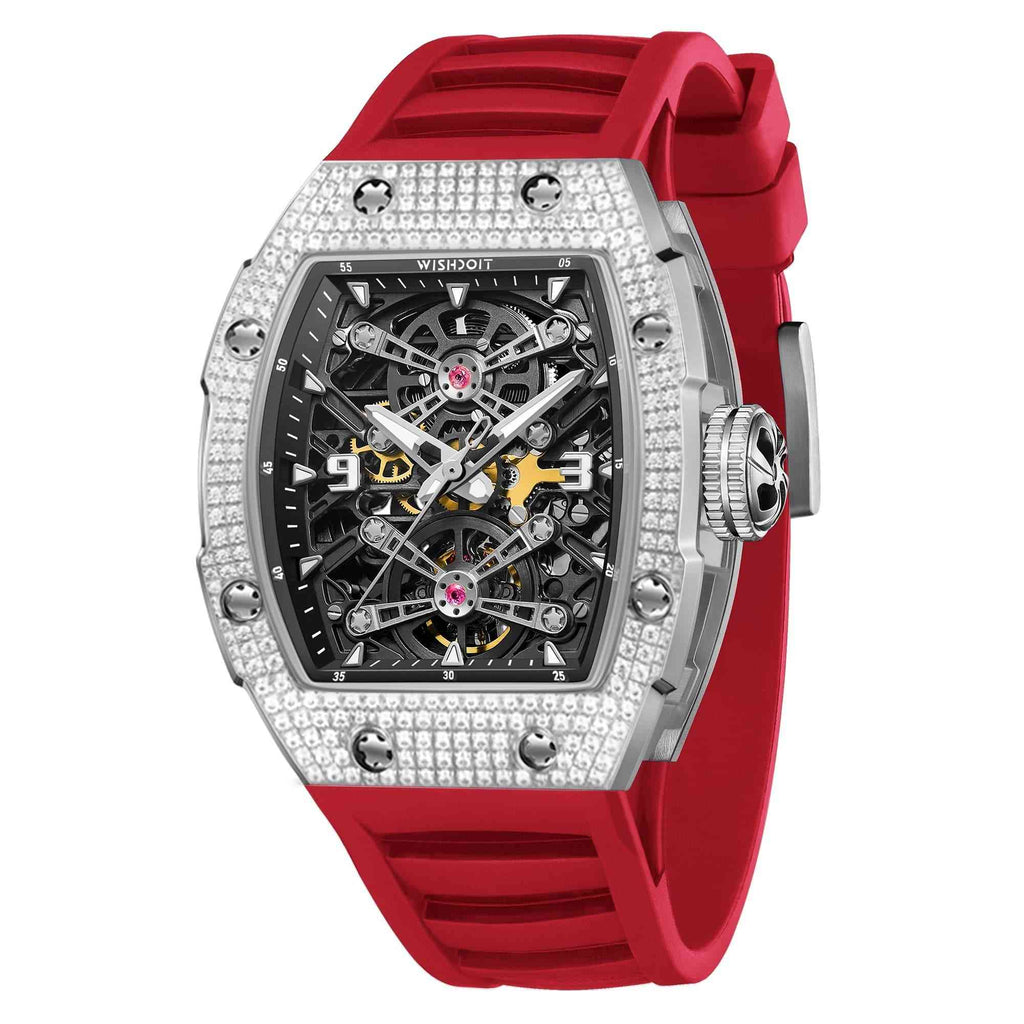 Shop Tonneau Mechanical Watches For Men- Customize Red | Wishdoit