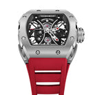 Buy Quartz Sports Skeleton Silver Red Watch In Wishdoit Watches