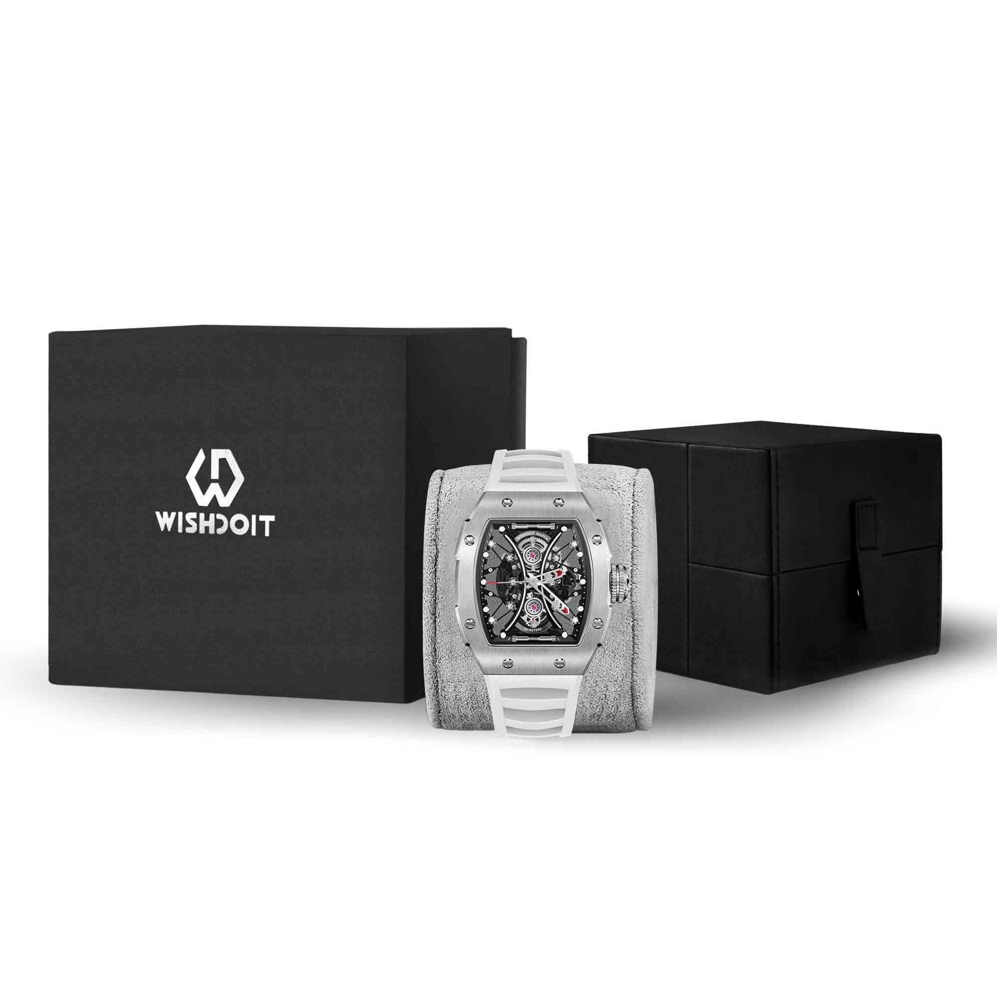 Skeleton | Hourglass-Silvery Watch (White Strap) Wishdoit Watches