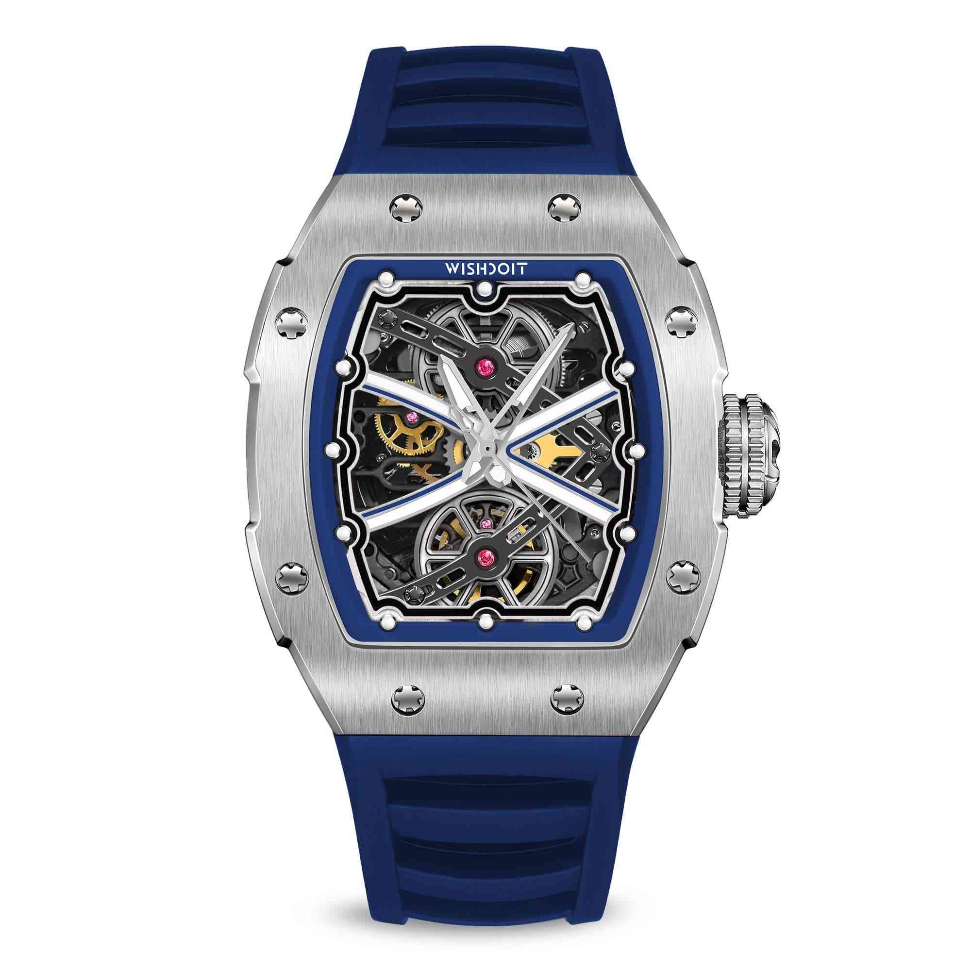 Best Mens Automatic Mechanical Runway Silver Blue Watch In