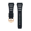 Fluoro Rubber Watch Strap | Black With Gold Buckle 21cm Wishdoit Watches