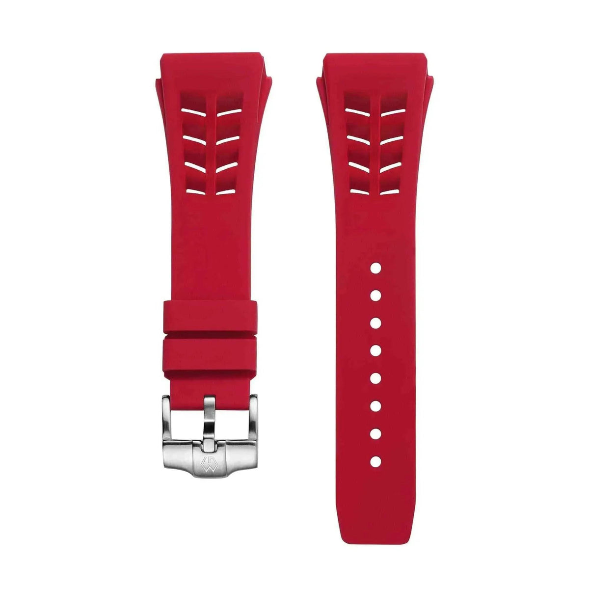 Fluoro rubber Watch Strap For Men Red 25mm Wishdoit Watches